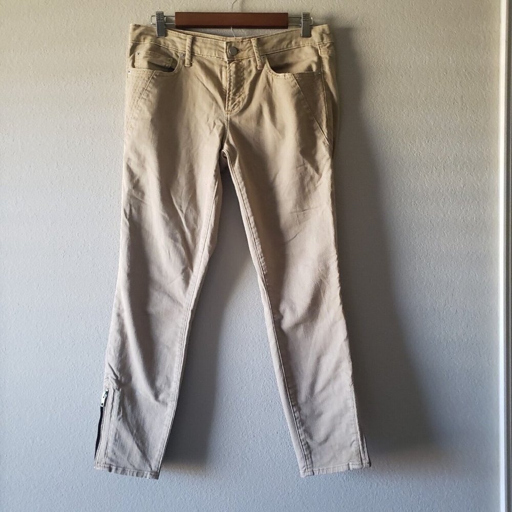 GAP Always Skinny Beige Jeans Pants Women Denim Stretch Pockets Zip Ankle Sz 29